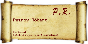 Petrov Róbert névjegykártya